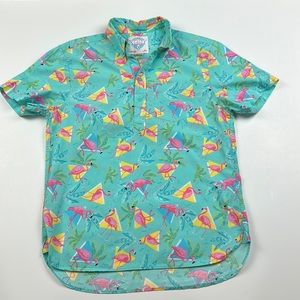 Men’s Chubbies “The Nutter” Flamingo 1/4 Button Hawaiian Shirt •Size M *NWOT